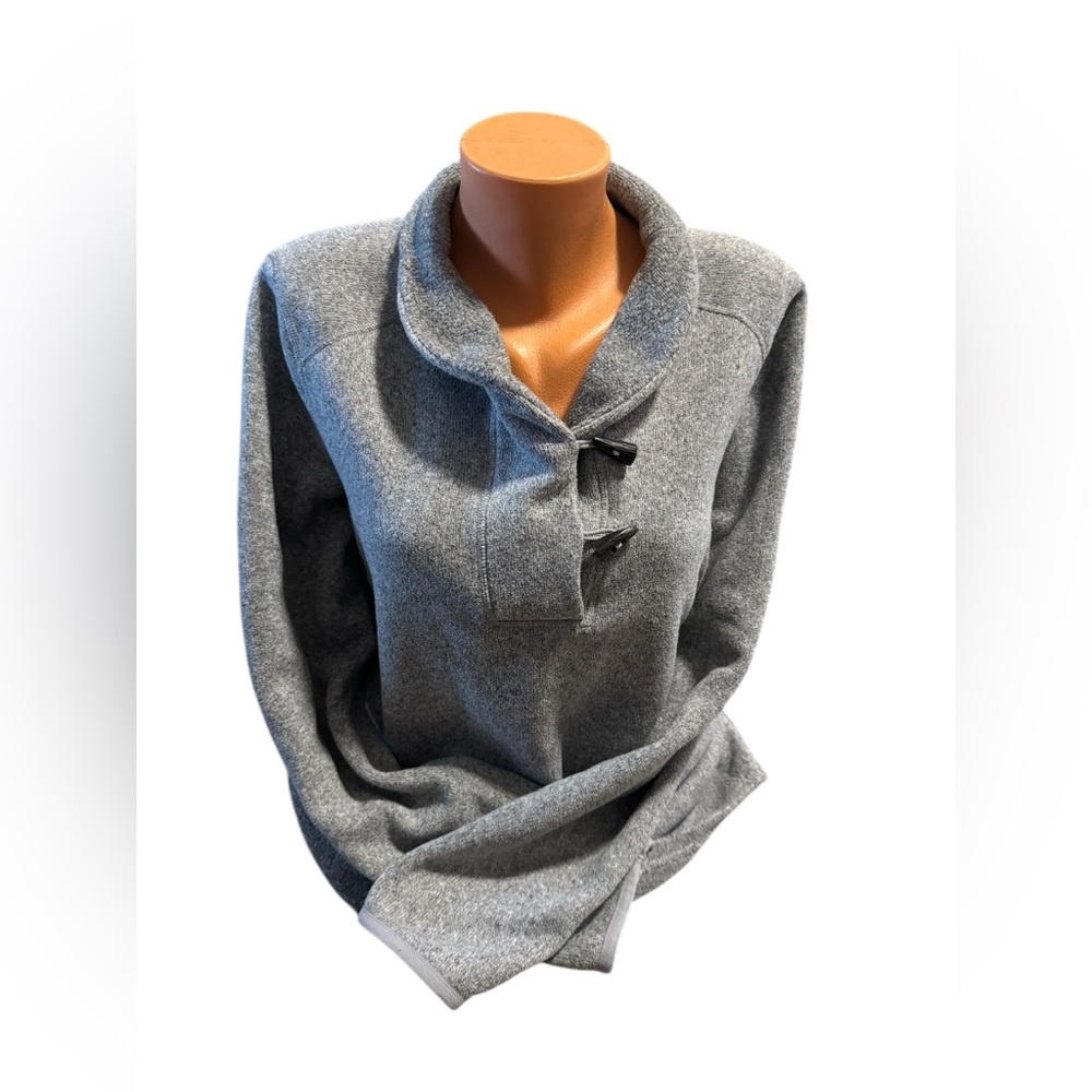 THE NORTH FACE Sweater Women’s XL Gray Pullover Buttons Toggle Horn Collared.